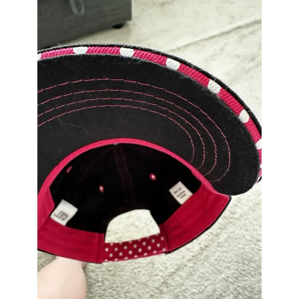 Caterpillar CAT Women’s Black Pink Stitching Polka Dot Baseball Cap Hat NWOT